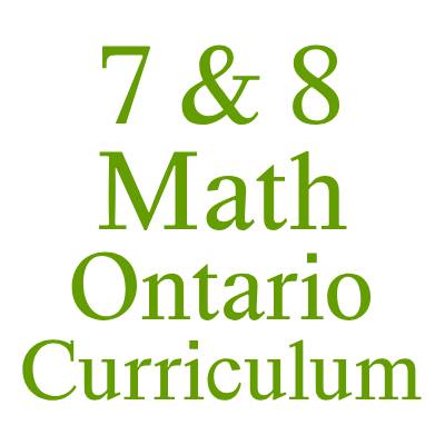 7 & 8 Math Ontario Curriculum