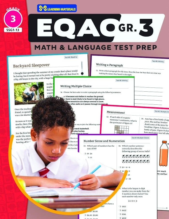 EQAO Grade 3 Math & Language Test Prep Guide