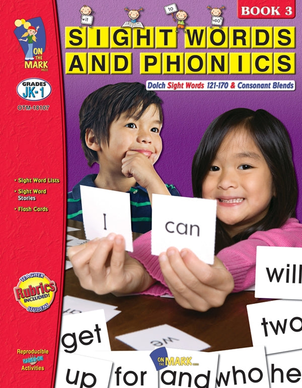 Sight Words and Phonics Book 3 (JK - Grade 1)