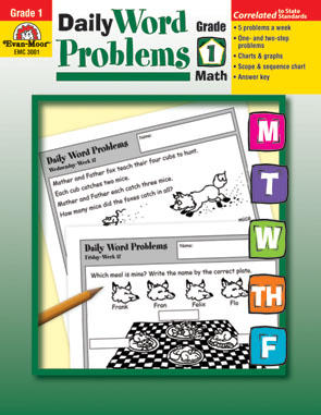 Daily Word Problems, Grade 1 Math
