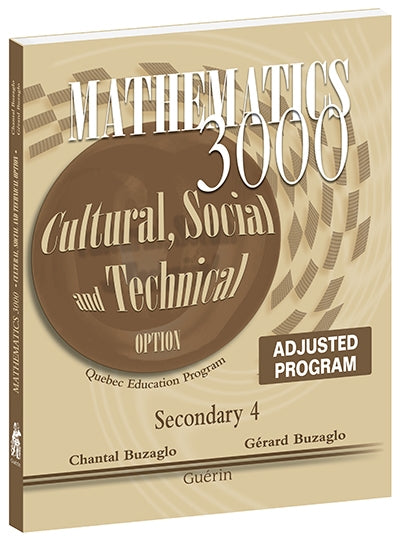 Mathematics 3000 - Secondary 4 - Cultural, Social and Technical - Adjusted program - Workbook (75112)