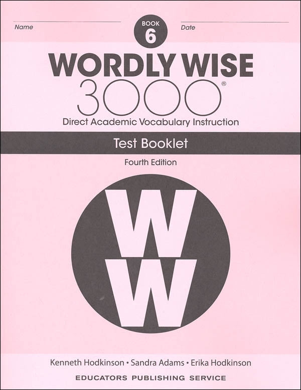 Wordly Wise 3000 4th Edition Test Book 6
