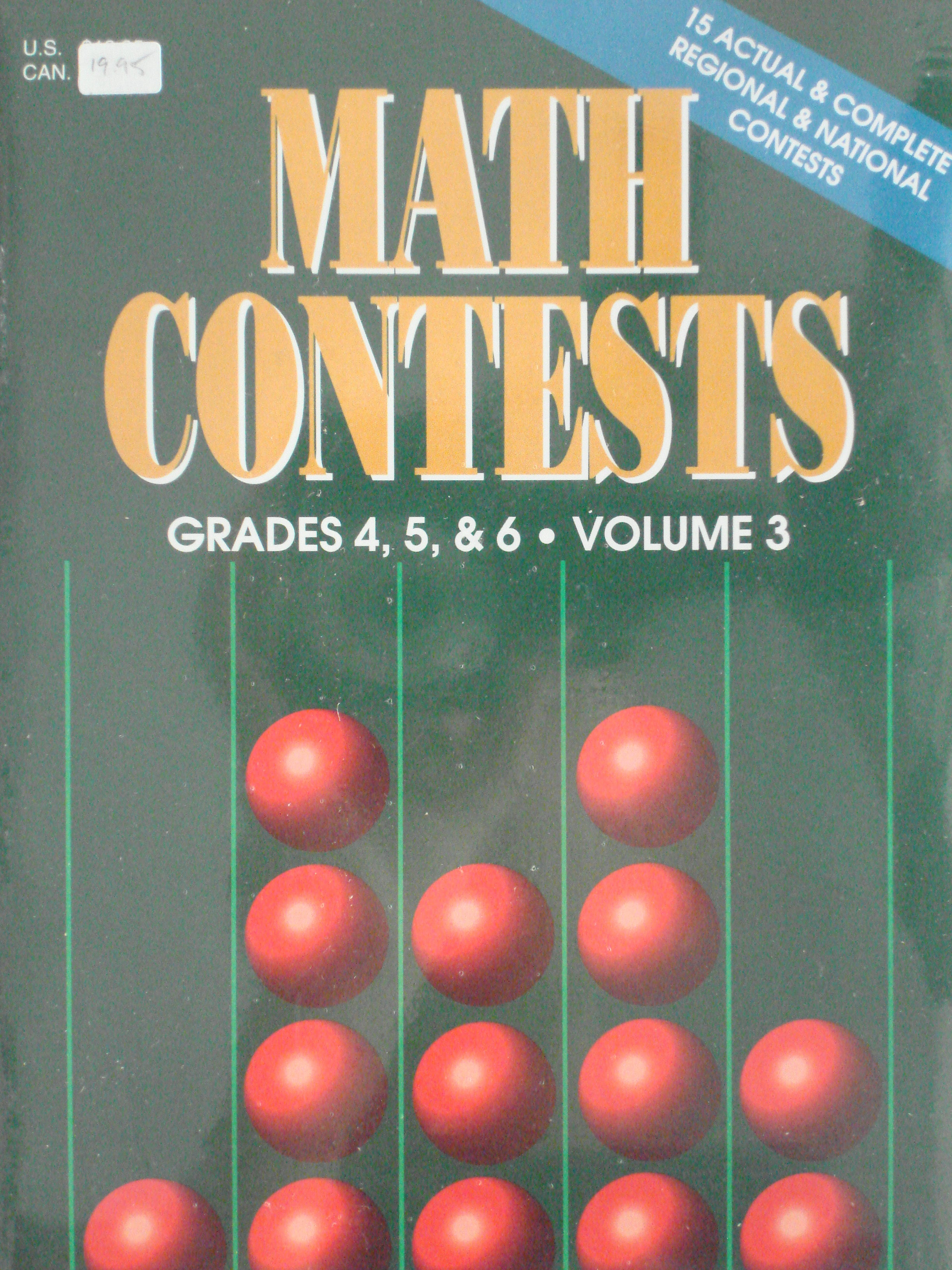 Math Contests Grades 4,5&6 Volume 3