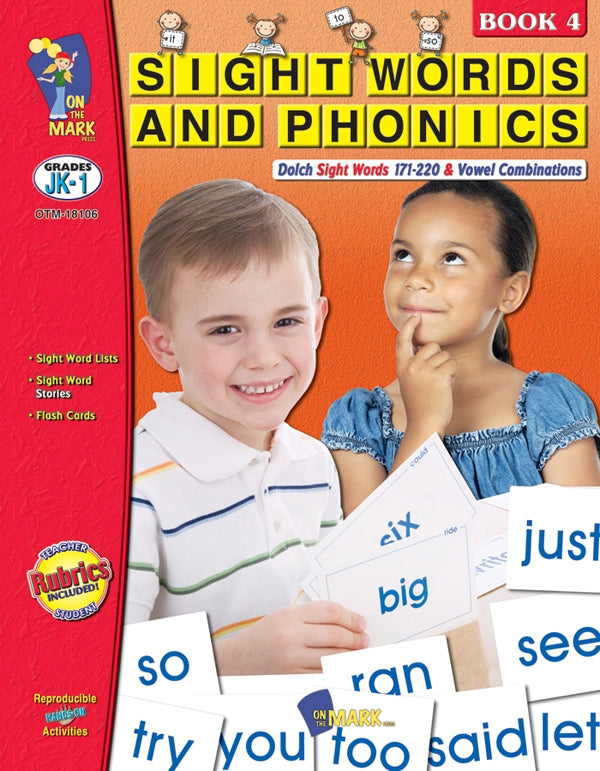 Sight Words and Phonics Book 4 (JK - Grade 1)