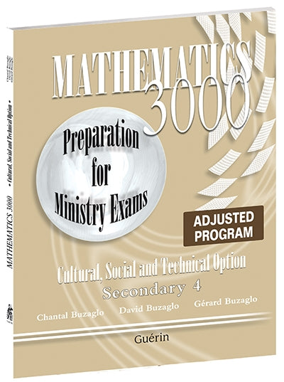 Mathematics 3000 - Secondary 4 - Adjusted program - CST - Preparation for ministry exams (75228)