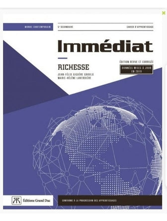 Immédiat, Richesse , secondaire 5, cahier d'apprentissage, 2e édition