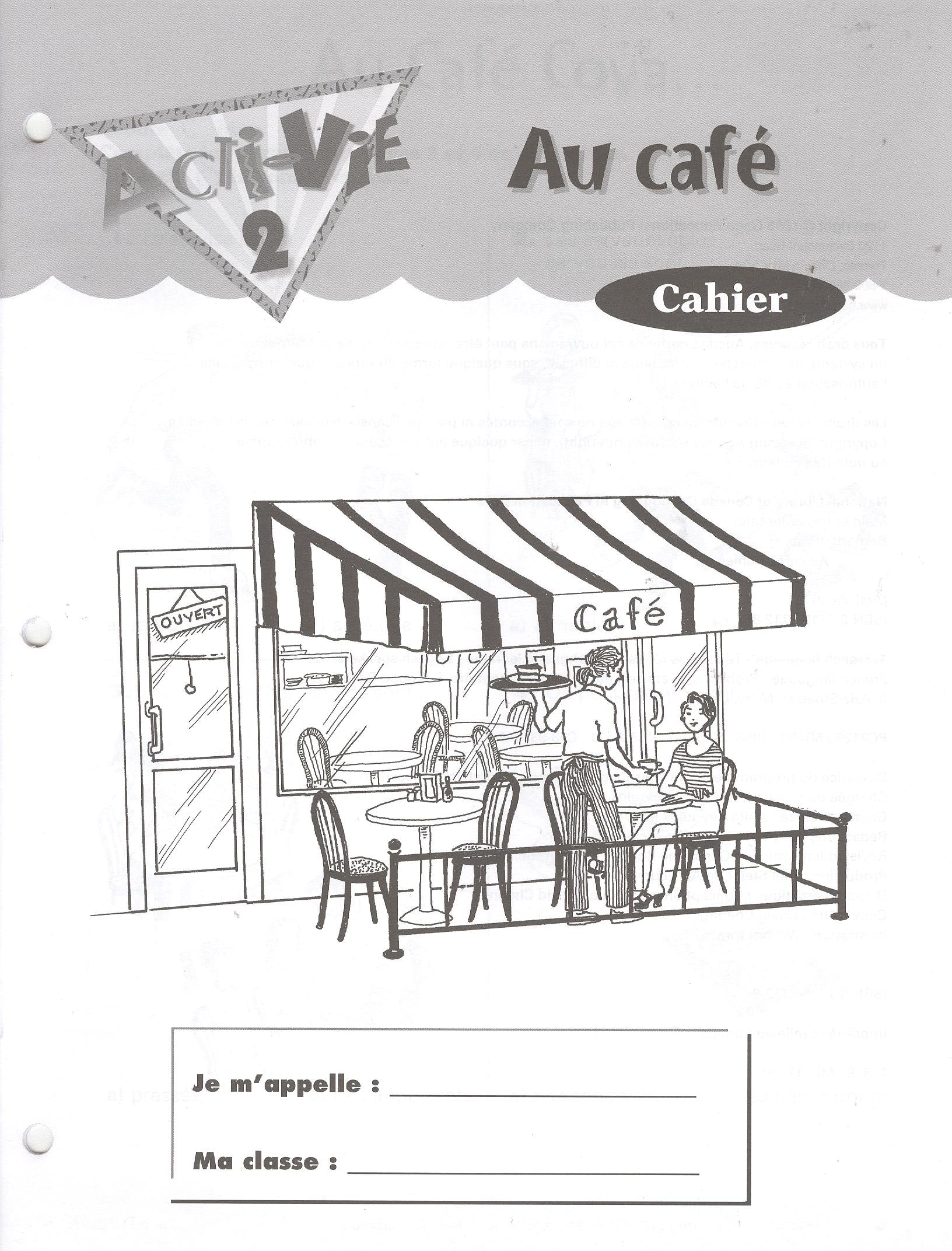 Acti-Vie 2: Au café Workbook